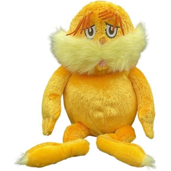 Kohls Cares Dr. Seuss The Lorax Plush Stuffed Doll Toy 15" Yellow & White Soft - Picture 1 of 3